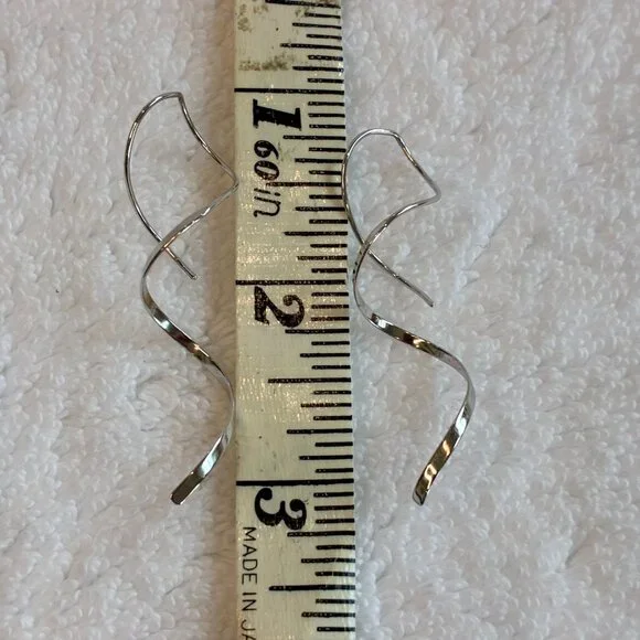 NWOT Spiral Threader Drop Dangle Sterling Silver Earrings Jewelry - Picture 6 of 7